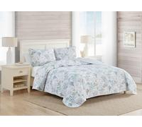 Tommy Bahama Quilt Set-100, Reversible, Lightweight & Breathable Bedding with Matching Shams, Pre-Washed for Added Softness, Cotton, Beach Bliss Grey, King