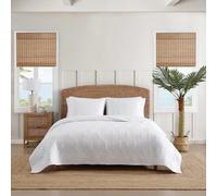 Tommy Bahama - Quilt Set Super Soft Bedding with Matching Shams Breathable Tropical Inspired Home Essentials (Line Palm White Full/Queen)