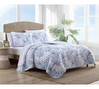 Tommy Bahama Reversible Cotton Bedding with Matching Sham, Lightweight Home Decor for All Seasons, 100%, Blue, King