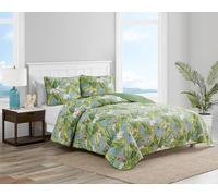 Tommy Bahama Reversible Cotton Bedding with Matching Shams, Coastal Home Decor for All Seasons, Microfiber, Sky, Full/Queen