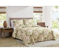 Tommy Bahama Reversible Floral Bedding with Matching Shams, Home Decor Seasons, Cotton, Green, King