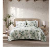Tommy Bahama - Serenity Palm Collection - Quilt - 100% Cotton Soft & Breathable for All Seasons Pre-Washed for Added Comfort Twin Blue