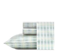 Tommy Bahama Sheet Set-100, Crisp & Cool, Lightweight & Moisture-Wicking Bedding, Cotton, Off the Grid Green/Blue/White, King