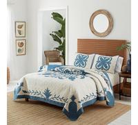 Tommy Bahama Soft Cotton Bedding, Coastal Home Decor, Oeko-Tex Certified, 100%, Blue, King