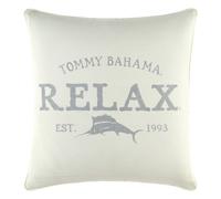 Tommy Bahama Throw Pillow Soft Cotton Zipper Closure Stylish Home Decor for Bed or Couch 18 L x 18 W Relax GreyBeige
