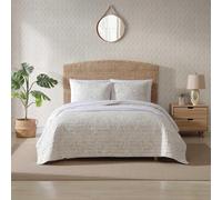 Tommy Bahama - Twin Quilt Set Breathable Reversible Bedding with Matching Sham Coastal Inspired Bedding Set (Ocean Deep Beige Twin)