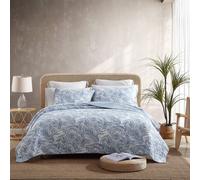 Tommy Bahama - Twin Quilt Set Reversible Cotton Bedding with Matching Sham Tropical Super Soft Bedding Set (Palmday Medium Blue Twin)