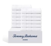 Tommy Bahama - Washcloths Soft & Absorbent Cotton Towels Fade Resistant Oeko-Tex Certified (Island Retreat White 12 Piece)
