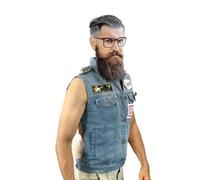 Tommy Chong Vest with PINS Denim Waistcoat Cheech Up in Smoke Costume (XL)