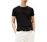 Tommy Hilfiger 10839 Mens T Shirts Crew Neck Short Sleeve Summer New Cotton Tee - Black - Size Small