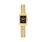 Tommy Hilfiger 15mm Women's Black Sunray Dial Gold-Plated Chain Bracelet Watch