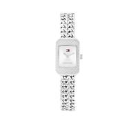Tommy Hilfiger 15mm Women's Silver White Sunray Dial Stainless Steel Chain Bracelet Watch