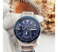 TOMMY HILFIGER 1791640 MENS WATCH SILVER TONE BRACELE BLUE DIAL SILVER CASE