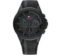 Tommy Hilfiger Men's Watch Chronograph Black Rubber Strap 1791861 For Him