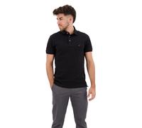 Tommy Hilfiger Men’s Short Sleeve 1985 Slim Fit Polo Shirt, Black (Black), XL