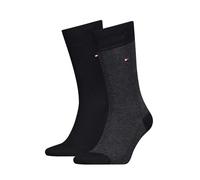 Tommy Hilfiger 2 Pack Birdseye & Plain Cotton Rich Socks Black Mix