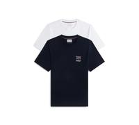 Tommy Hilfiger Men's 2 Pack Chest Graphic Reg Tees MW0MW45091 S/S T-Shirt, Multi (Navy/White), XL