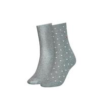Tommy Hilfiger Women's 2-Pack Dots Pattern Women's Socks, Middle Grey Melange - Size: EUR 35-38