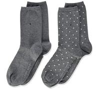 Tommy Hilfiger 2-Pack Dots Pattern Women's Socks, Middle Grey Melange 5.5-8 Grey