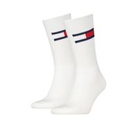 Tommy Hilfiger 2 Pack Flag Logo Cotton Rich Sports Socks White