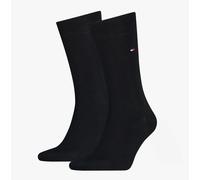 Tommy Hilfiger 2 Pack Mens Crew Classic Socks Black - UK 6.5-8