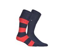 Tommy Hilfiger 2-Pack Rugby Stripe Socks, Red/Navy 8.5-11 Navy