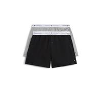 Tommy Hilfiger 2 Pack Signature Pure Cotton Woven Boxers Black Mix