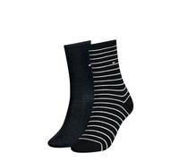 Tommy Hilfiger 2-Pack Small Stripe Women's Socks, Black 5.5-8 Black