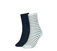 Tommy Hilfiger 2-Pack Small Stripe Women's Socks, White/Navy 5.5-8 Multicoloured