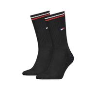 Tommy Hilfiger 2 Pack Striped Cuff Cotton Rich Sports Socks Black