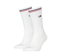 Tommy Hilfiger 2 Pack Striped Cuff Cotton Rich Sports Socks White