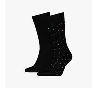 Tommy Hilfiger 2 Pack Structure Dot Mens Socks Black - UK 9-12