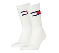 Tommy Hilfiger 2 Pack Trainer Flag Mens Crew Socks White - UK 6-8