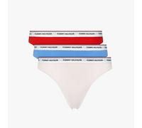 Tommy Hilfiger Women Pack of 3 Bikini Briefs Stretch Cotton, Multicolor (Fierce Red/Blue Spell/Pearly Pink), L