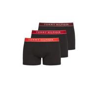 Tommy Hilfiger Men’s 3 Pack Trunks with Logo Waistband, Multicolor (Hot Heat/Med Red/Dp Rge), S