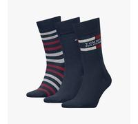 Tommy Hilfiger 3 Pack Giftbox Tommy Stripe Mens Socks Navy - UK 6-8