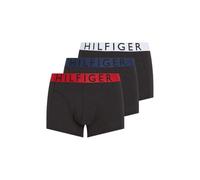 Tommy Hilfiger 3-Pack Hilfiger Cotton Boxer Trunks, Medium Red/White/Desert Sky - Large