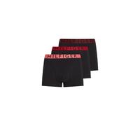 Tommy Hilfiger 3-Pack Hilfiger Cotton Large Logo Boxer Trunks, Black/Poppy Pink/Medium Red/Deep Rouge - X-Large