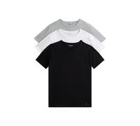 Tommy Hilfiger Men’s 3 Pack Short Sleeve Round Neck Stretch T-Shirts, Multicolor (Black/White/Grey Heather), XL