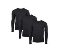 Tommy Hilfiger Men’s 3 Pack Basic Long Sleeve Tops, Black (Black/Black/Black), XL