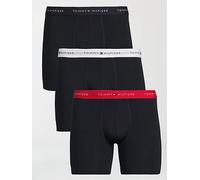 Tommy Hilfiger 3 Pack Signature Cotton Boxer Briefs, Navy, Size M, Men Navy