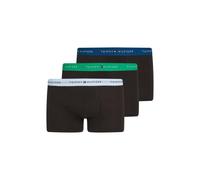 Tommy Hilfiger 3-Pack Signature Cotton Boxer Trunks, Black/Blue/Primary Green/Deep Indigo - Large