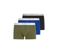 Tommy Hilfiger 3-Pack Signature Cotton Boxer Trunks, Blue/Black/Utility Olive - Medium
