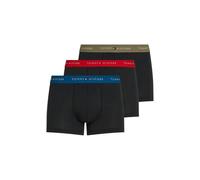 Tommy Hilfiger Men’s 3 Pack Trunks with Logo Waistband, Multicolor (Dp Indgo/Prm Rd/Utlty Olv), S-M