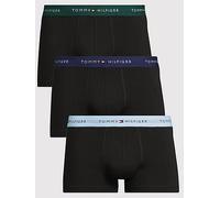 Tommy Hilfiger 3 Pack Signature Cotton Trunks - Black, Black, Size S, Men Black