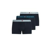 Tommy Hilfiger Men’s 3 Pack Trunks with Logo Waistband, Multicolor (Dp Indgo/Brzzy Blu/Blu Hth), S