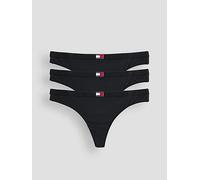Tommy Hilfiger 3 Pack Thongs, Black, Size Xl, Women Black