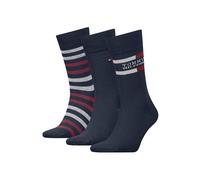Tommy Hilfiger 3pk Striped Cotton Rich Socks Gift Box Navy