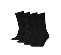 Tommy Hilfiger 4 Pack Assorted Cotton Rich Socks Gift Tin Black