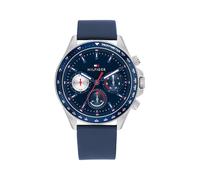 Tommy Hilfiger 44mm Men's Navy Blue Dial Navy Blue Leather Strap Watch